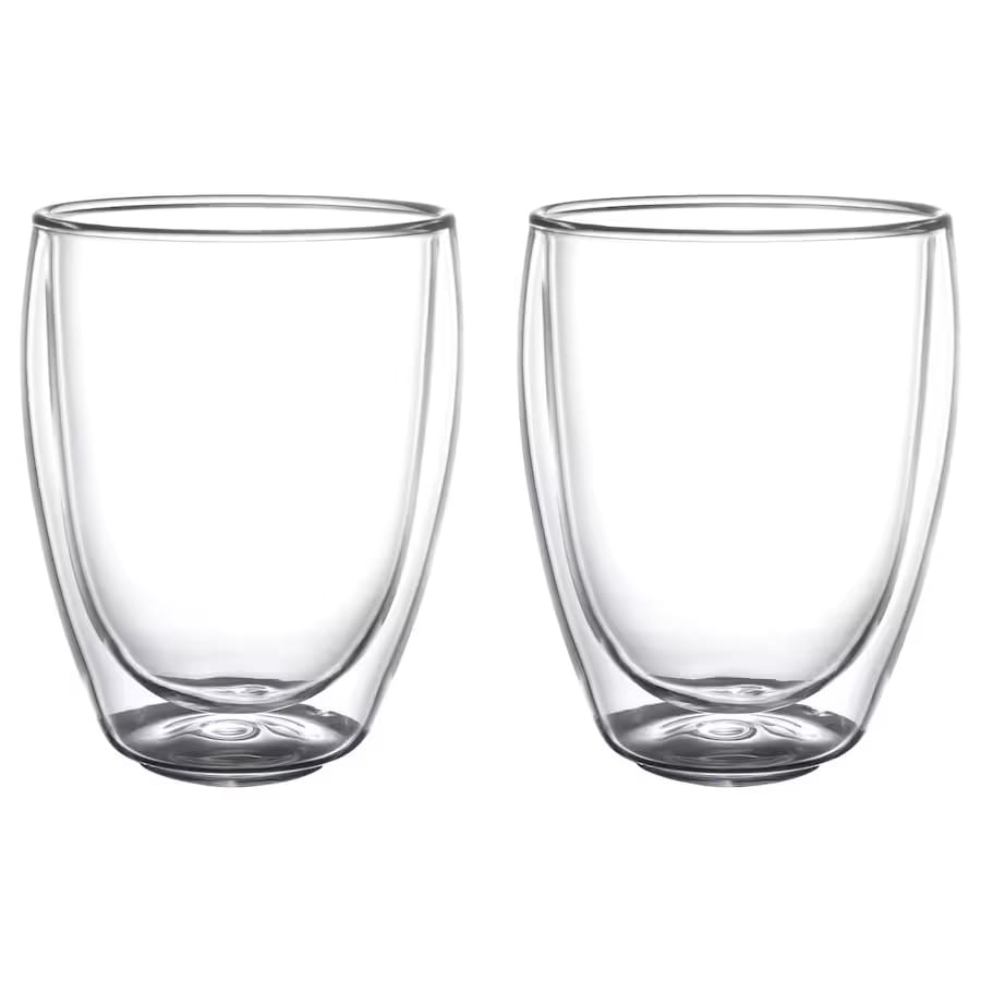 IKEA PASSERAD Double wall glass | Double Wall Optical Illusion Dish & Drinkware